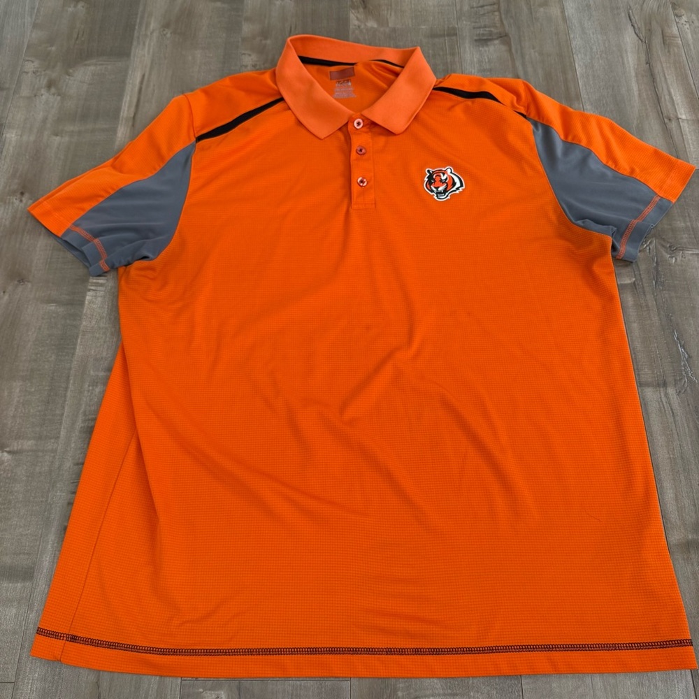 Cincinnati Bengals NFL TX3 Cool‎ Polo Shirt Golf Short Sleeve Men 2XL Orange